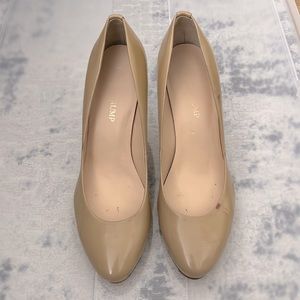 Ivanka Trump Tan Patent Leather Pump, 2” Heel